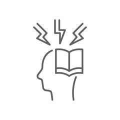 Student Stress Icon Editable Stroke Abstract Concept of Academic Pressure and Mental Health Issues in School and Education Settings