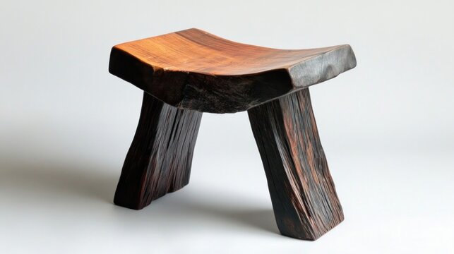 Wooden stool made from salvaged material