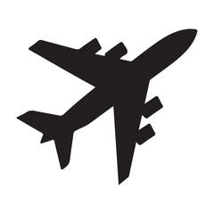 Obraz premium airport icon black aroplane vector isolated.