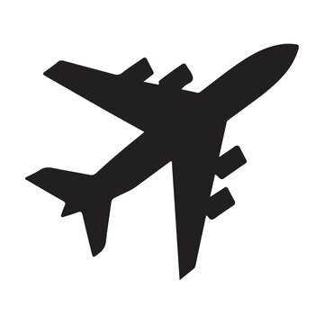 airport icon black aroplane vector isolated.