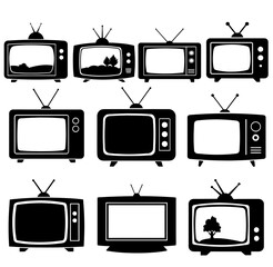 Television silhouette vector illustration