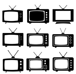 Television silhouette vector illustration