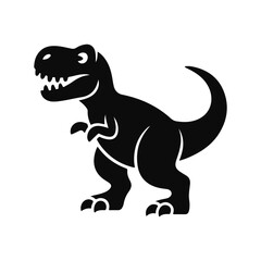 Vector illustration of dinosaur silhouette including Stegosaurus, Brontosaurus, Velociraptor, Triceratops, Tyrannosaurus rex, and Spinosaurus