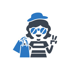 Shopping Woman Casual Icon