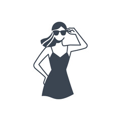 Stylish Woman Sunglasses Icon