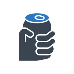 Hand Holding Beverage Can Icon