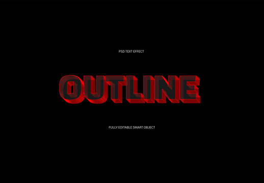 Stacked Outline Text Effect
