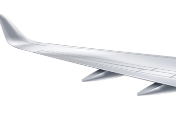 Airplane Wing Detailed Closeup:  Aeronautical Engineering Marvel in Flight