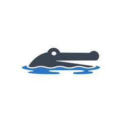 Crocodile Swimming Water Icon