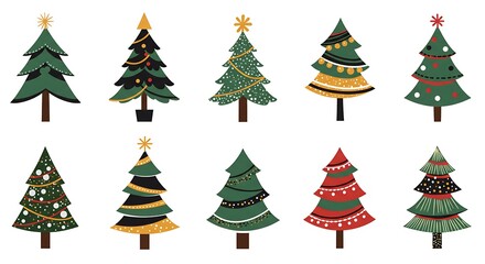 Obraz premium A Festive Forest of Twinkling Trees