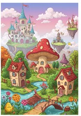 Obraz premium Mushroom Kingdom's Gentle Dawn