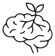 Brain Growth Concept A visual metaphor for intellectual development 