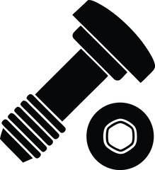 Industrial Bolt and Nut High-Resolution Vector Illustration