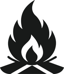 Campfire Flames Burning Bright, Embers Glowing, a Symbol of Warmth and Adventure