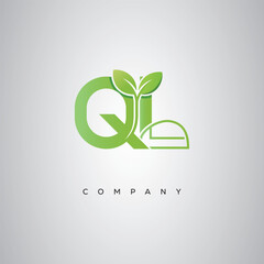 QL Natural Leaf Monogram Logo – Elegant Eco-Friendly Initial Design for Creative Branding & Organic Businesses