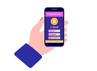 The Interface of a Cryptocurrency Wallet Application Accessible on a Smartphone Device