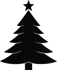 Classic Christmas Tree Silhouette Festive Holiday Icon Design