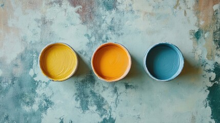 Close up of biodegradable paints for buildings using natural pigments and non-toxic chemicals to reduce indoor air pollution and environmental damage caused by traditional paints