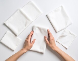 White Fabric Folding Guide for Home Organization