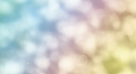 Obraz premium Dreamy Pastel Bokeh Soft Hues of Blue with Pink, and and Yellow Abstract Blur.