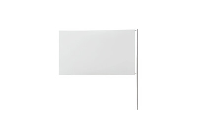 White blank flag waving isolated on white background