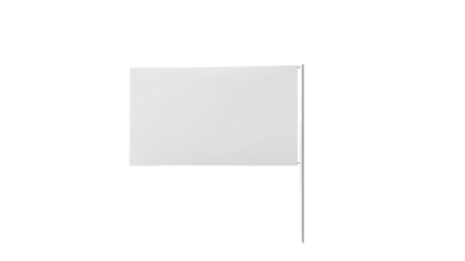 White blank flag waving isolated on white background
