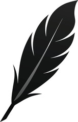 Fototapeta premium Elegant Black Feather Illustration A Symbol of Writing, Freedom, and Inspiration