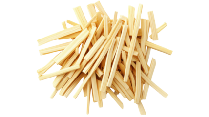 Bundle of natural wooden toothpicks isolated on white background