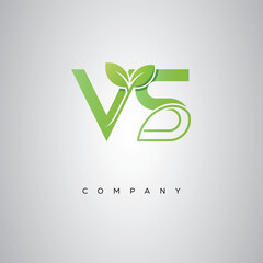 VS Natural Leaf Monogram Logo – Elegant Eco-Friendly Initial Design for Creative Branding & Organic Businesses