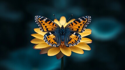 Butterfly on a flower, vibrant colors