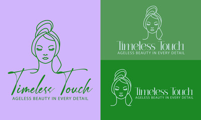 set of queen Beauty woman logo. SPA, Fashion, Makeup, Hairdressing girl Logotype concept icon linear style, Set of portraits. Simple, minimalist vector illustration of beautiful woman face. Line art..