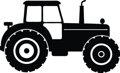 old tractor silhouette vector