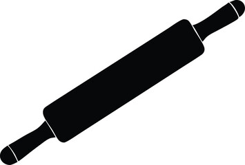 rolling pin with wooden handles vector icon