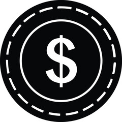 dollar coin silhouette icon