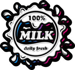 Milk Hand Lettering Typography Vector Template