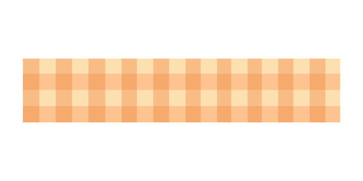 Vector illustration of a horizontal strip with orange plaid pattern, isolated on white background.