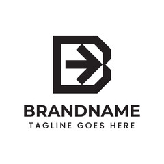 Letter B Arrow Direction Logo, symbolizing progress, innovation, and technology