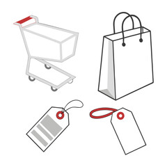 shopping icons set