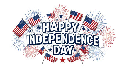 Fototapeta premium Celebrating America's Glorious Independence Day with Fireworks and Flags
