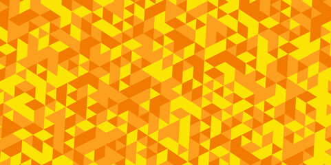 Abstract geometric wall tile and metal cube background triangle wallpaper. Seamless geometric pattern low polygon backdrop background. red and yellow diamond overlap polygonal background.