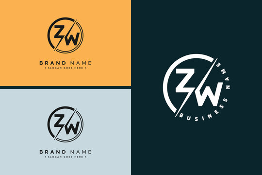 ZW Vector Logo Template - Simple Icon for Initial Letter Z and W Monogram
