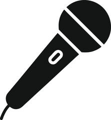 microphone vinyl ready silhouette vector illustration icon on transparent background