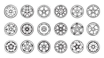 Sleek Chrome Car Rim Vector Art