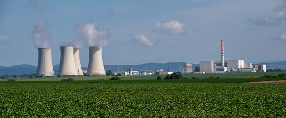 Cooling towers of nuclear power plant Jaslovske Bohunice , Slovakia.