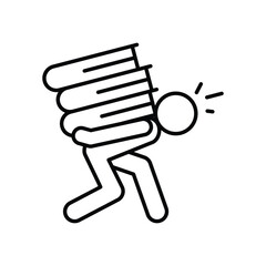 Education Stress Icon Thin Line Illustration of Academic Pressure School Challenges and Mental Health Awareness