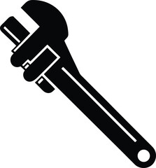 wrench silhouette vector illustration icon on transparent background