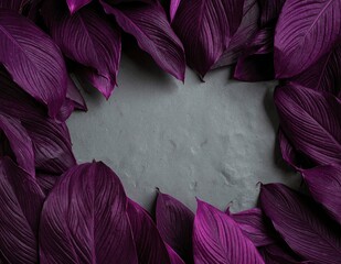 A vibrant circle of soft, fluffy purple feathers arranged neatly, showcasing various shades of violet, creating a whimsical and enchanting visual effect.