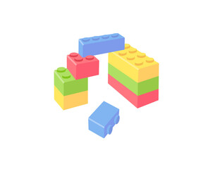 知育遊び＿ブロック遊びのイラスト