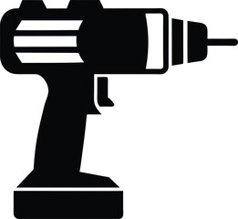 Obraz premium electric drill silhouette vector illustration icon on transparent background