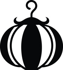 jack o lantern silhouette vector illustration icon on transparent background